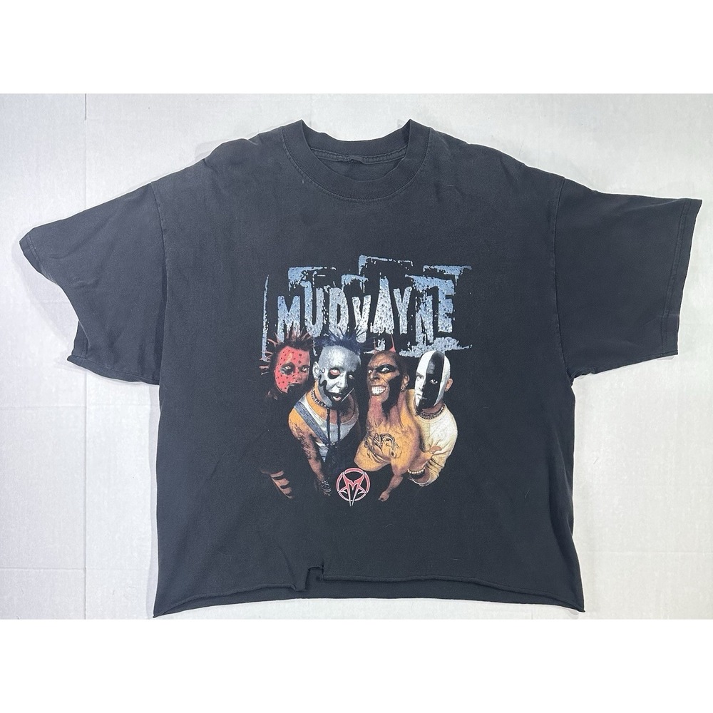 Vintage 2000s Mudvayne Cropped T Shirt XL Y2K Nu Metal Band Graphic Tee